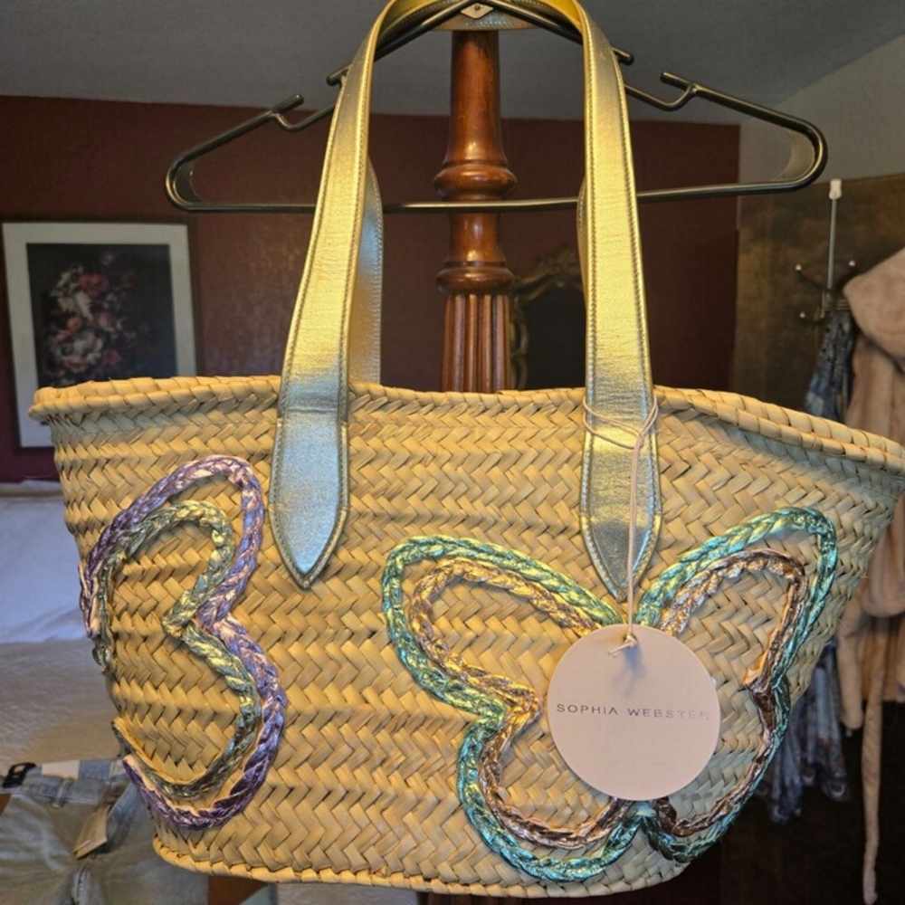 Sophia Webster Taya Raffia Tote